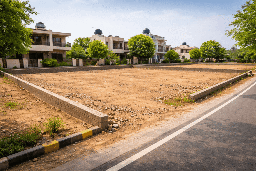 Angled view of residential plot in Sipri Bazar Jhansi